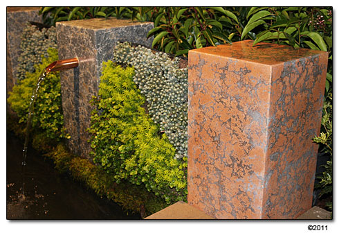 Concrete columns and living walls